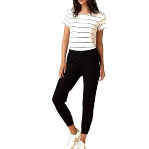 🌷 Amour Vert Paris Rib Knit Black Joggers